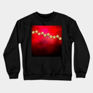 Spectacular gold flowers in red and black grunge texture Crewneck Sweatshirt